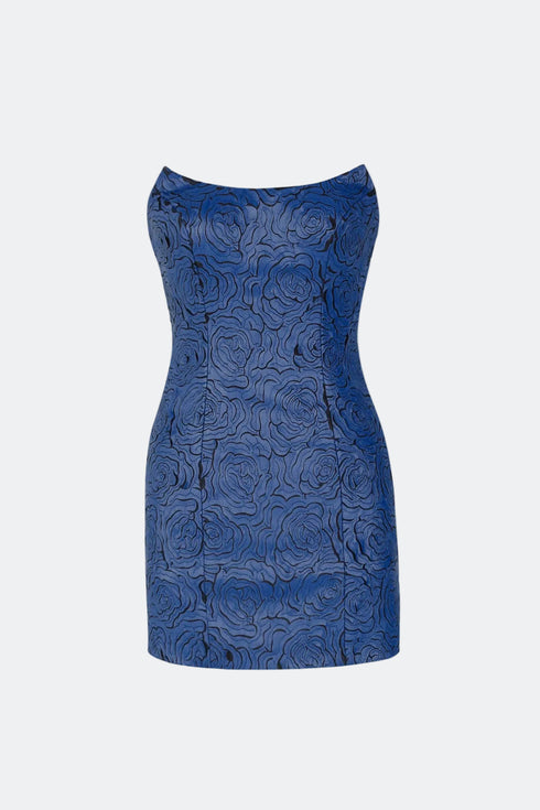 Faux Leather Strapless Mini Dress