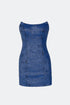 Faux Leather Strapless Mini Dress