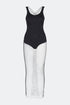 Shining Stone Mesh Maxi Dress