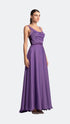 Cowl Neck Hidden Lace Detailed Chiffon Dress