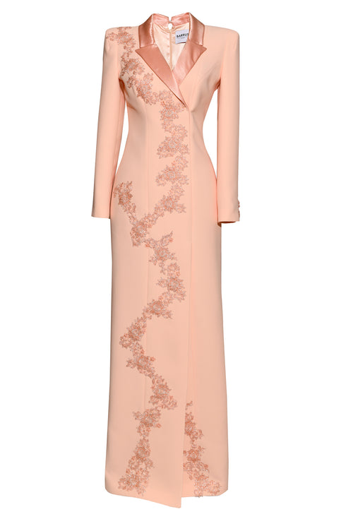 JACKET DRESS WITH SHINY LAPEL DETAIL - Barrus London