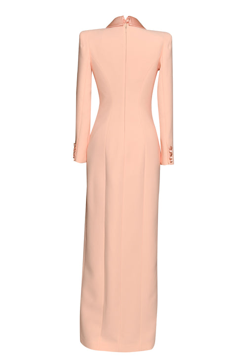 JACKET DRESS WITH SHINY LAPEL DETAIL - Barrus London