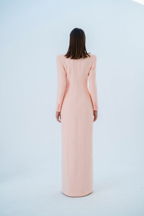 JACKET DRESS WITH SHINY LAPEL DETAIL - Barrus London