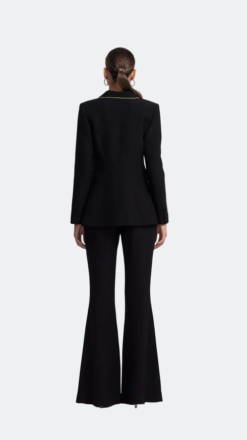 Shining Detail Black Double Breasted Jacket