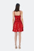 V NECK SEQUINED MINI DRESS RED - Barrus London