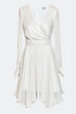 CHIFFON V-NECK LONG SLEEVE MINI DRESS - Barrus London