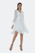 CHIFFON V-NECK LONG SLEEVE MINI DRESS - Barrus London