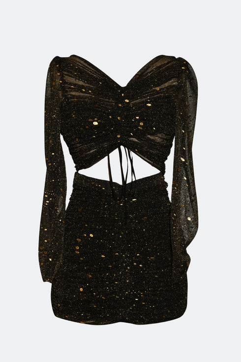 SHINY DETAILS, OPEN BACK MINI DRESS - Barrus London