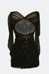 SHINY DETAILS, OPEN BACK MINI DRESS - Barrus London