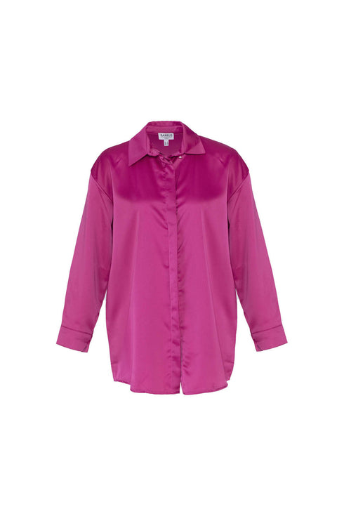 Raspberry Pink Satin Oversize Shirt