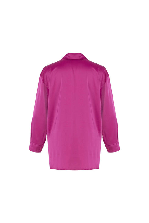 Raspberry Pink Satin Oversize Shirt
