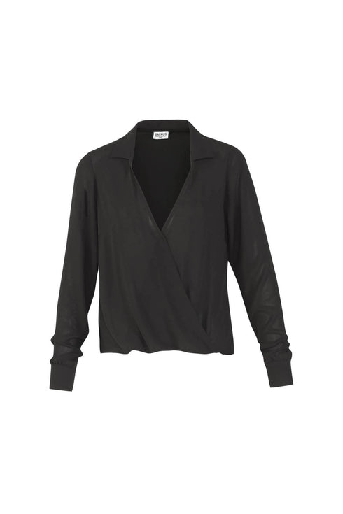 V- Neck Black Lily Shirt