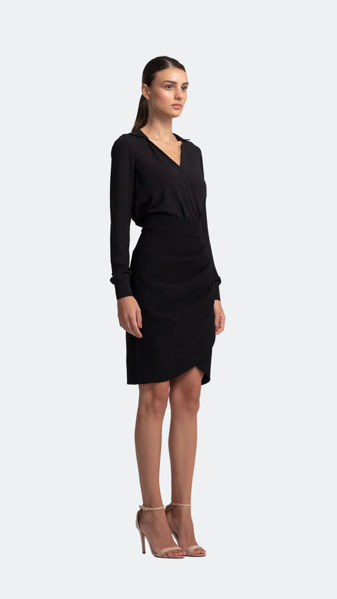 V- Neck Black Lily Shirt