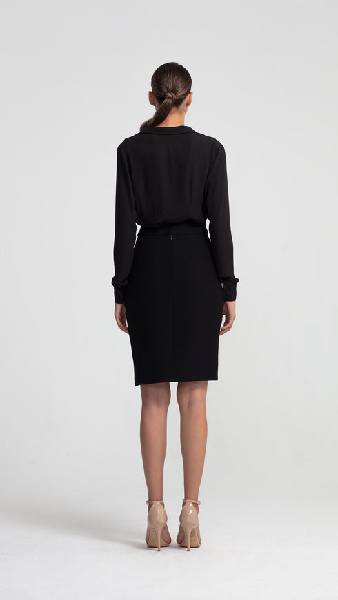 V- Neck Black Lily Shirt