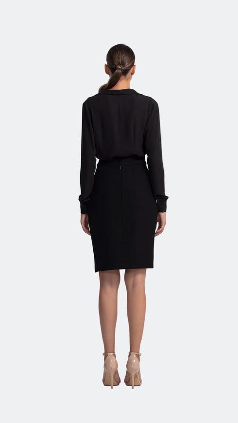 V- Neck Black Lily Shirt