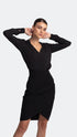 V- Neck Black Lily Shirt