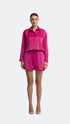 Raspberry Pink Satin High Waist Short