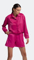 Raspberry Pink Satin High Waist Short
