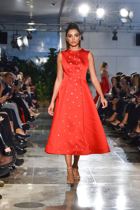 MIDI DRESS WITH BACK DECOLETTE - Barrus London