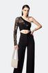 One Shoulder Sequin Fabric Detailed Top