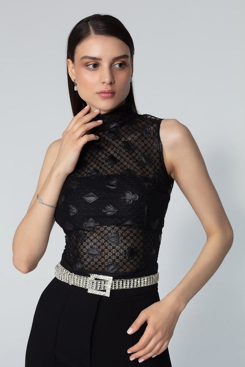 Turtleneck Sleeveless Top