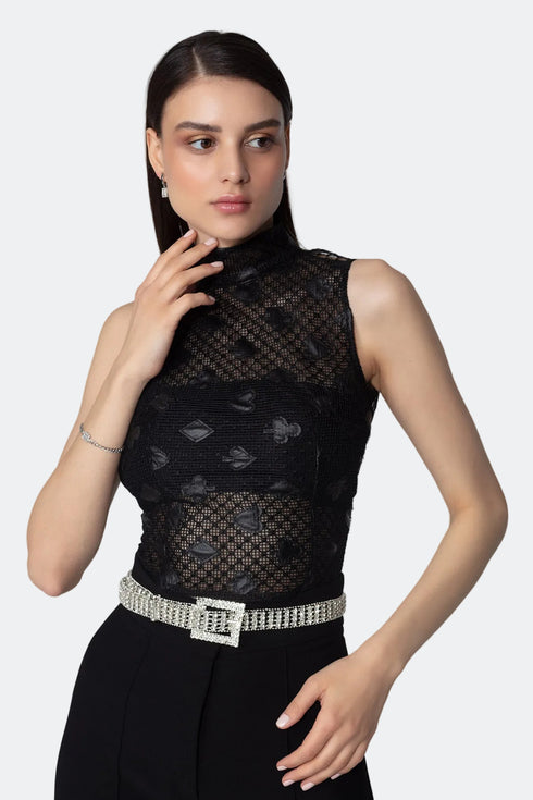 Turtleneck Sleeveless Top