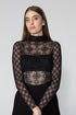 Long Sleeve Turtleneck Lace Top