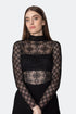 Long Sleeve Turtleneck Lace Top