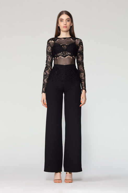 Mixed Pattern Long Sleeve Top