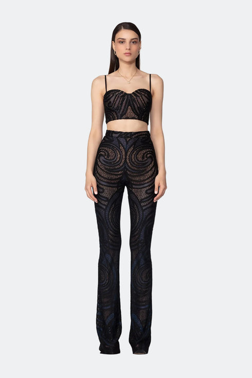 High Waist Flared Trousers