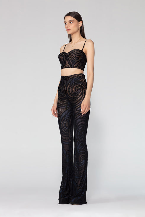 High Waist Flared Trousers