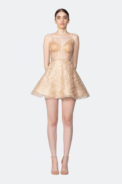 V-Neck Strap Mini Dress