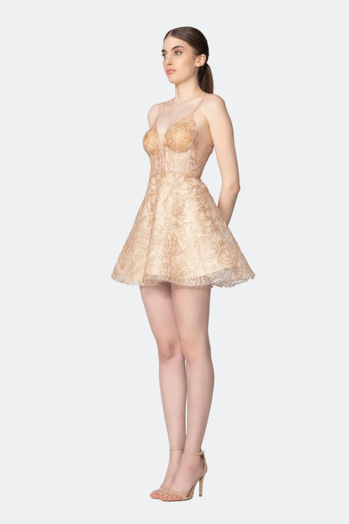 V-Neck Strap Mini Dress