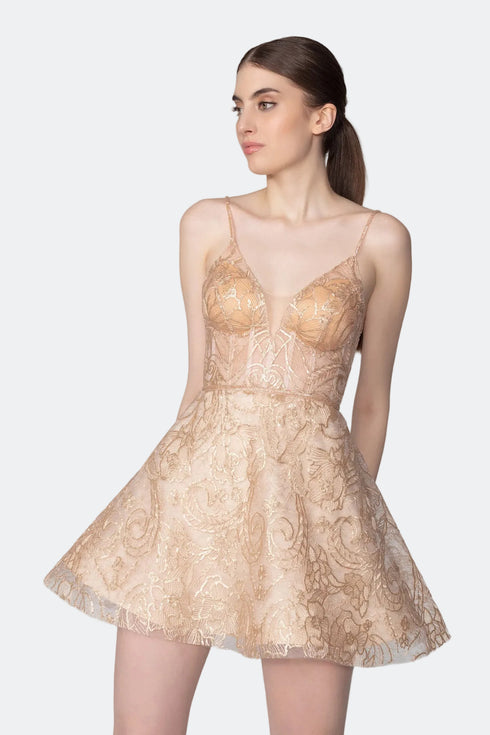 V-Neck Strap Mini Dress