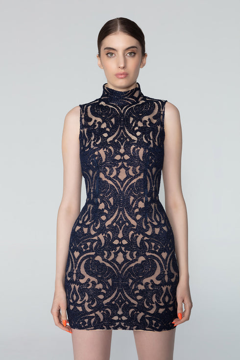 High Neck Mini Dress