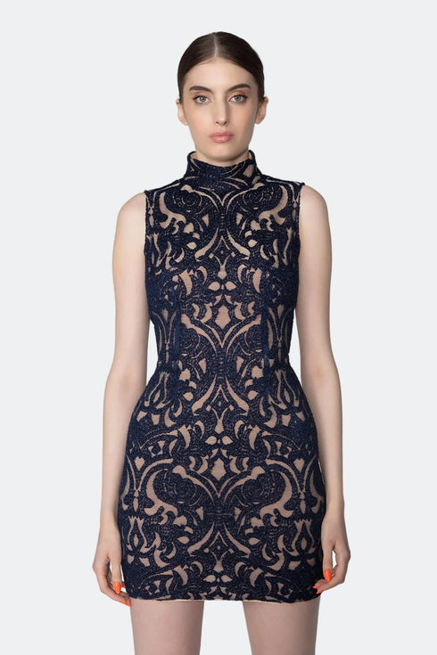 High Neck Mini Dress