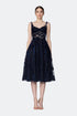 Square Neck Tulle Detailed Midi Dress