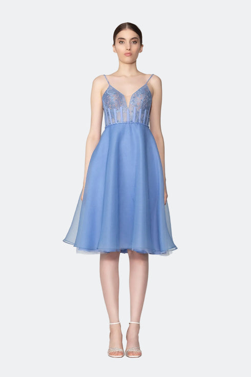 V Neck Tiered Midi Dress