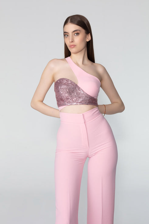 One Shoulder Side Decollete Top