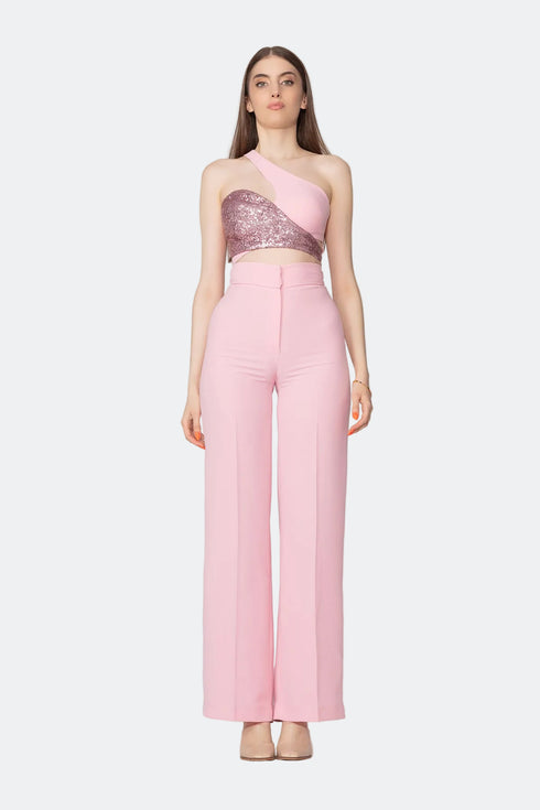 High Waist Wide Cut Trousers