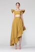 Indian Yellow Asymmetric Long Skirt