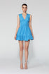 V Neck Flounce Detailed Bodice Mini Dress