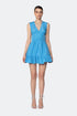 V Neck Flounce Detailed Bodice Mini Dress