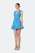 V Neck Flounce Detailed Bodice Mini Dress