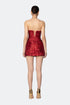 Strapless Front Slit Sequin Mini Dress