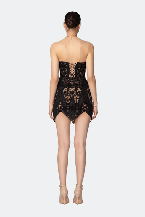 Heart Neck Triangle Skirt Mini Dress