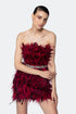 Stone Belted Pile Strapless Mini Dress