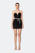 Heart Neck Stone Belted Mini Dress