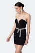 Heart Neck Stone Belted Mini Dress
