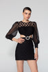 Puff Sleeve Cut Out Mini Dres